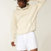 Midt-lår-linnedblandede seersucker-shorts Midt-lår-linnedblandede seersucker-shorts