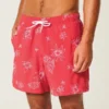 Midt på låret Broderede volley-badeshorts Midt på låret Broderede volley-badeshorts