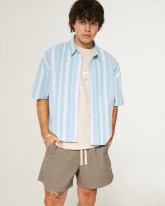 Midt på låret Linen-blanding Pull-On Shorts