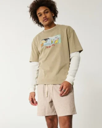 Midt på låret Linen-blanding Pull-On Shorts