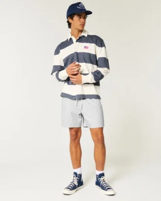 Midt på låret Linen-blanding Pull-On Shorts