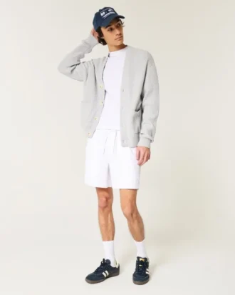 Midt på låret Linen-blanding Pull-On Shorts