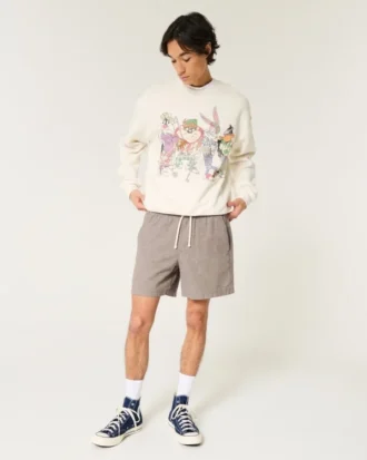 Midt på låret Linen-blanding Pull-On Shorts