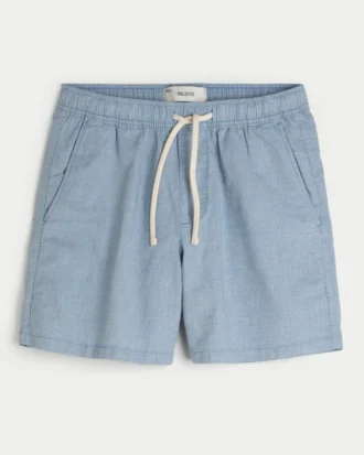 Midt på låret Linen-blanding Pull-On Shorts