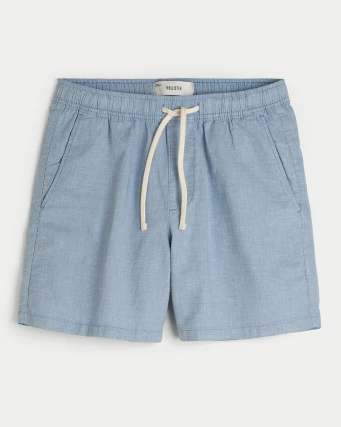 Midt på låret Linen-blanding Pull-On Shorts