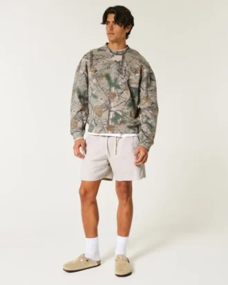 Midt på låret Linen-blanding Pull-On Shorts