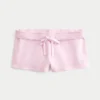 Mini-shorts i fleece med hjerteprint Mini-shorts i fleece med hjerteprint