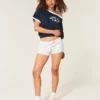 Mini-shorts med fleece og sidestriber Mini-shorts med fleece og sidestriber