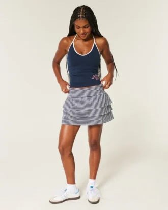 Mini-skort med flæser