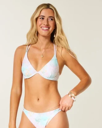 mønster stropløs bikini-top med bøjle
