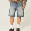 Mørkeblå baggy denimshorts