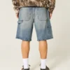 Mørkeblå baggy denimshorts