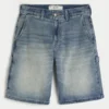 Mørkeblå baggy denimshorts