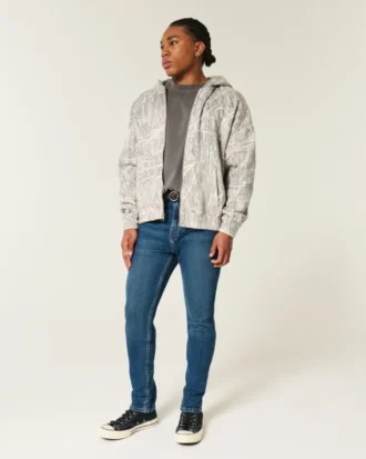 Mørkvaskede atletiske skinny jeans