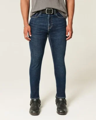 Mørkvaskede atletiske skinny jeans