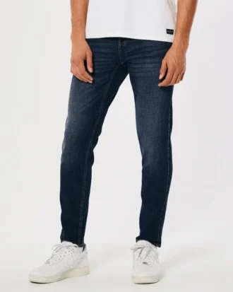 Mørkvaskede atletiske skinny jeans