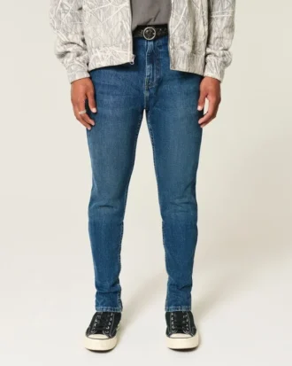 Mørkvaskede atletiske skinny jeans
