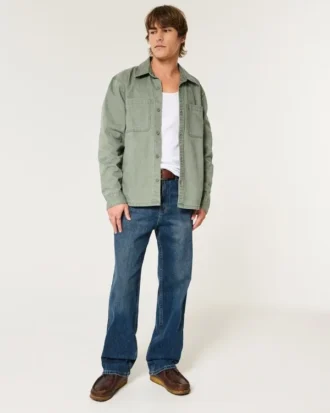 Mørkvaskede baggy jeans
