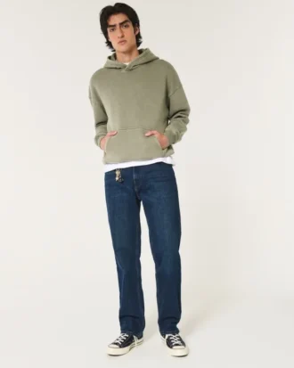 Mørkvaskede løse jeans