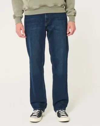 Mørkvaskede løse jeans