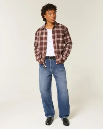 Mørkvaskede skaterbaggyjeans