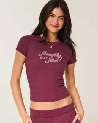 Naughty But Nice grafisk baby-T-shirt
