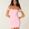 Off-shoulder bodycon-kjole i mesh Off-shoulder bodycon-kjole i mesh
