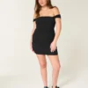 Off-shoulder bodycon-kjole i mesh Off-shoulder bodycon-kjole i mesh
