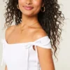 Off-shoulder top med bindebånd
