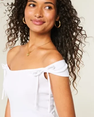 Off-shoulder top med bindebånd