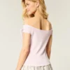 Off-shoulder top med bindebånd Off-shoulder top med bindebånd