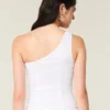 One-shoulder top i linneblanding