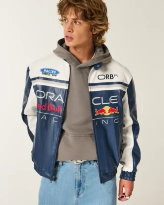 Oracle Red Bull Racing grafisk jakke i imiteret læder