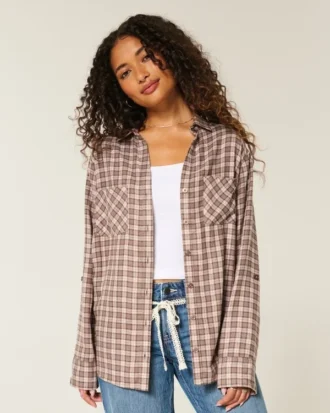 Oversized flannelskjorte