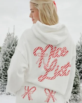 Oversized hættetrøje med candy cane-print