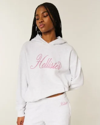 Oversized hættetrøje med glitrende logo