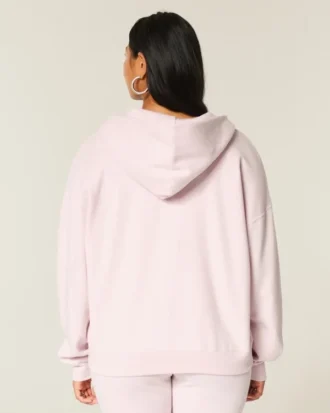 Oversized hættetrøje med lynlås