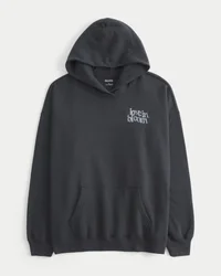 Oversized hættetrøje med sommerfuglemotiv