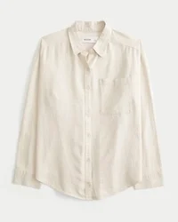 Oversized skjorte i linneblanding