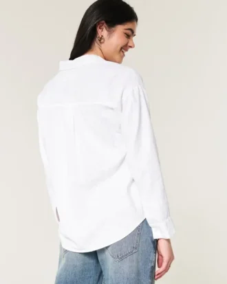 Oversized skjorte i linneblanding