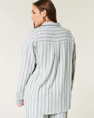 Oversized skjorte i linneblanding