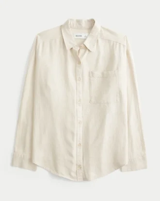 Oversized skjorte i linneblanding