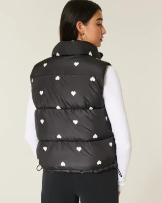 Puffervest med hjerteprint