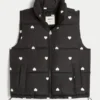 Puffervest med hjerteprint Puffervest med hjerteprint