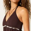 Pyntet V-hals halterneck-top Pyntet V-hals halterneck-top