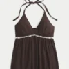 Pyntet V-hals halterneck-top Pyntet V-hals halterneck-top
