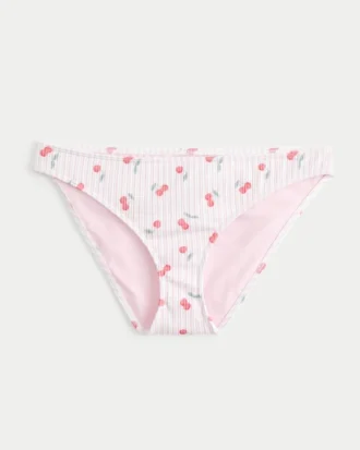 Ribbet bikiniunderdel med lav talje