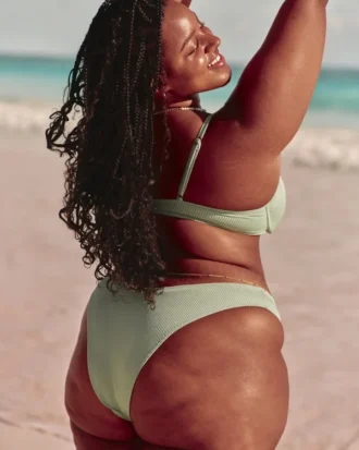 Ribbet Cheekiest bikiniunderdel med høj benlængde