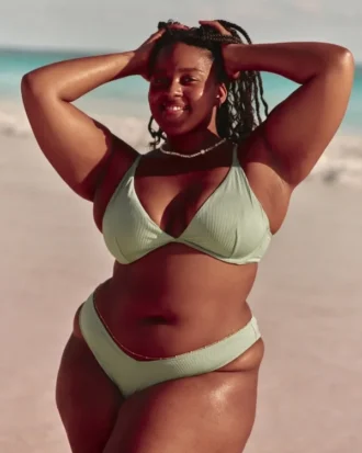 Ribbet Cheekiest bikiniunderdel med høj benlængde