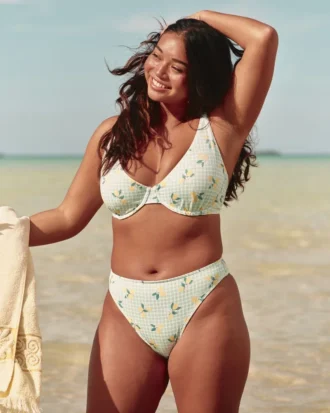 Ribbet Cheekiest bikiniunderdel med høj benlængde
